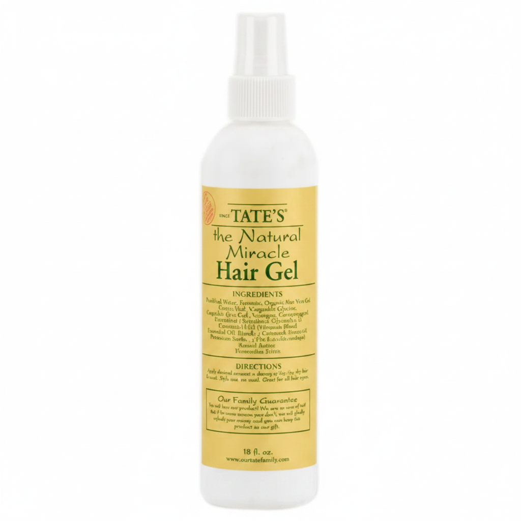 Tate's The Natural Miracle Hair Gel 18oz with pump back
