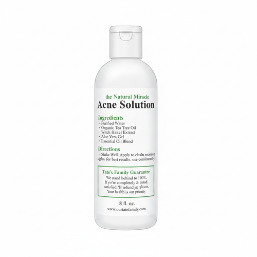 Tate's The Natural Miracle Acne Solution 8oz back